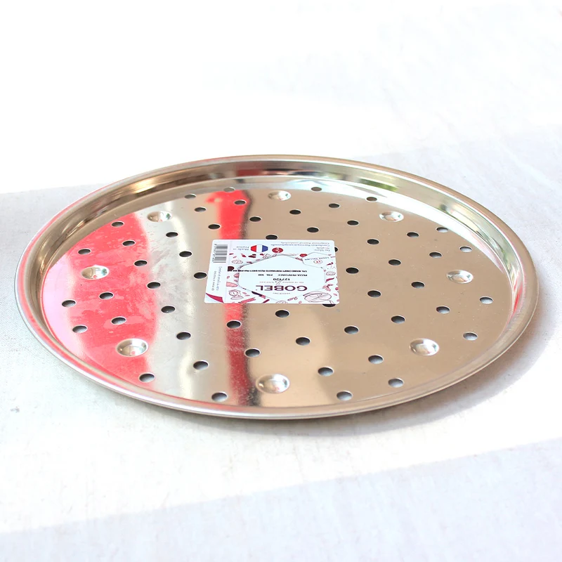 Plaque à pizza en fer blanc