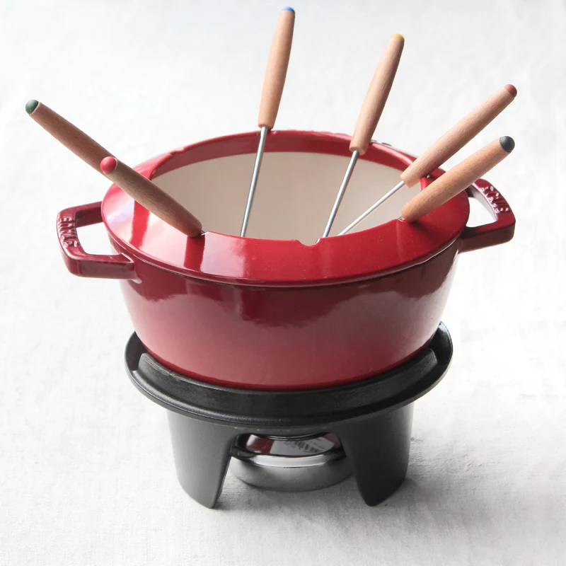 Service à fondue savoyarde en fonte - 6 personnes