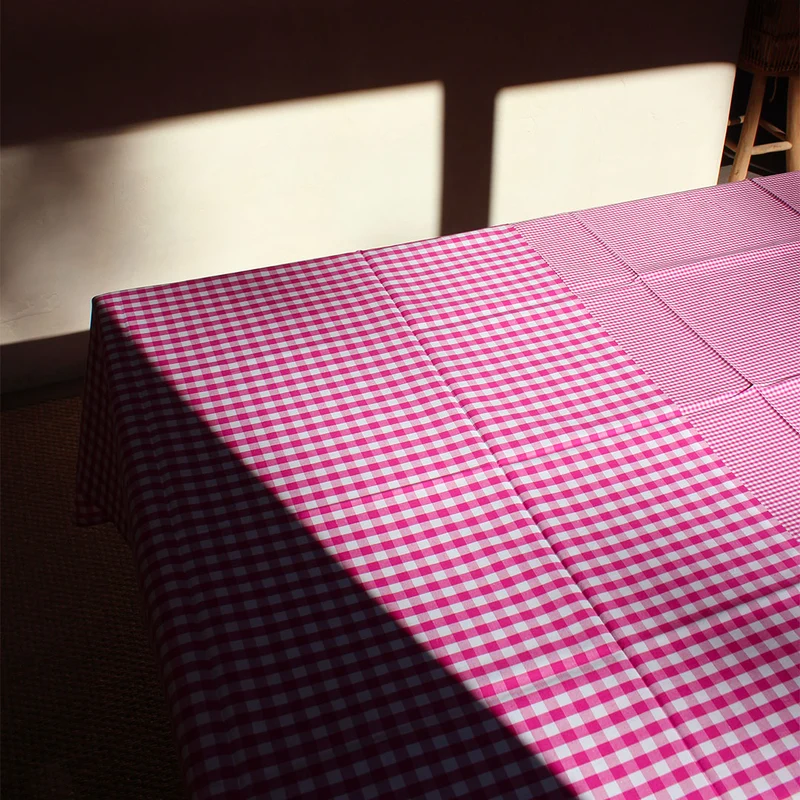 Nappe motif vichy rose