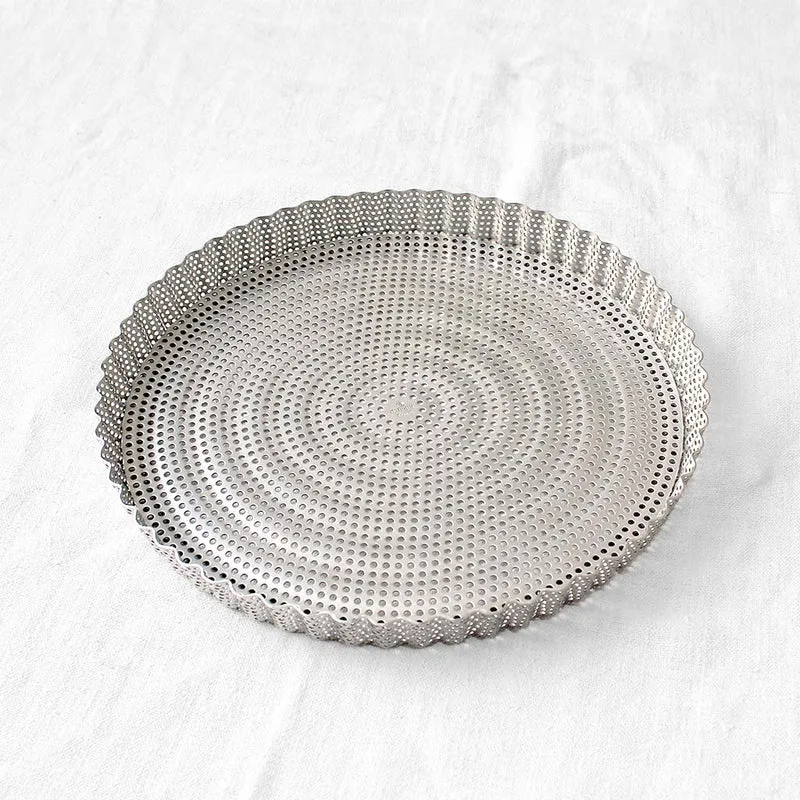 Moule à tarte en inox micro-perforé à fond amovible