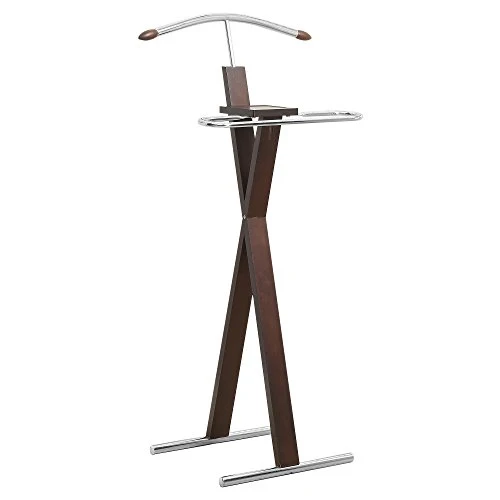 Monarch Chrome Metal Bedroom Valet, Cappuccino