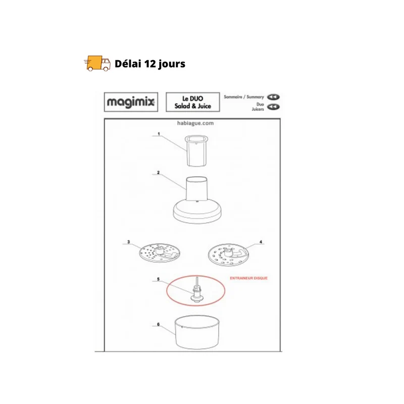 Prolongateur disque Duo salad&juice Magimix