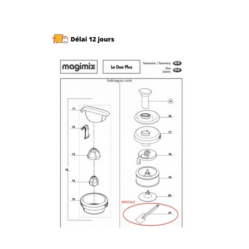 Spatule pour Duo Plus Magimix