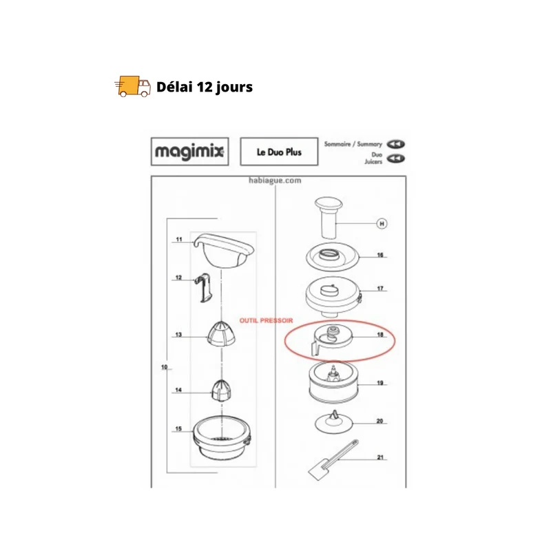 Outil pressoir pour Duo Plus Magimix