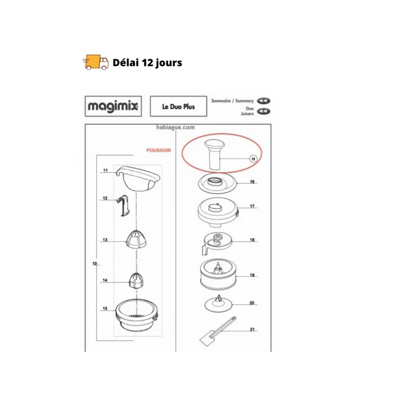 Poussoir pour Duo Plus Magimix