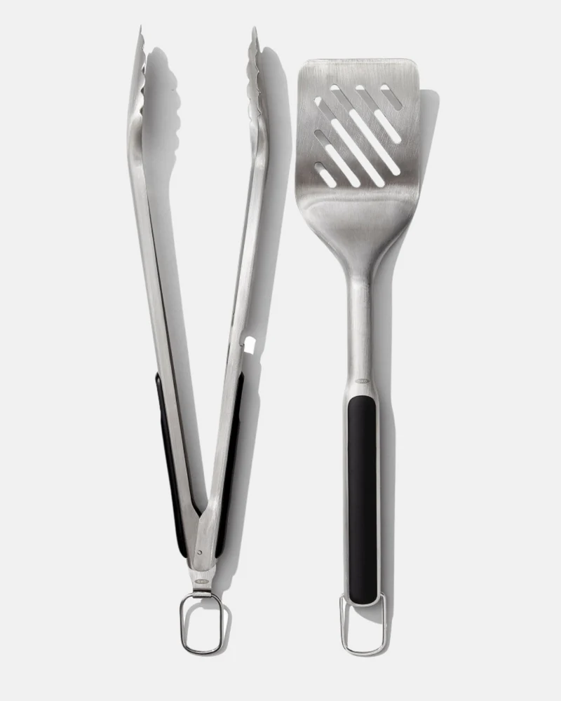 Set de 2 ustensiles pour barbecue spatule et pince