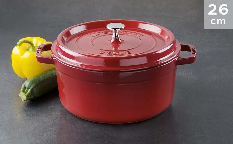 Cocottes fonte Staub ronde cerise