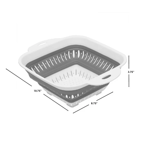 Home Basics Collapsible Colander Grey-White, Medium