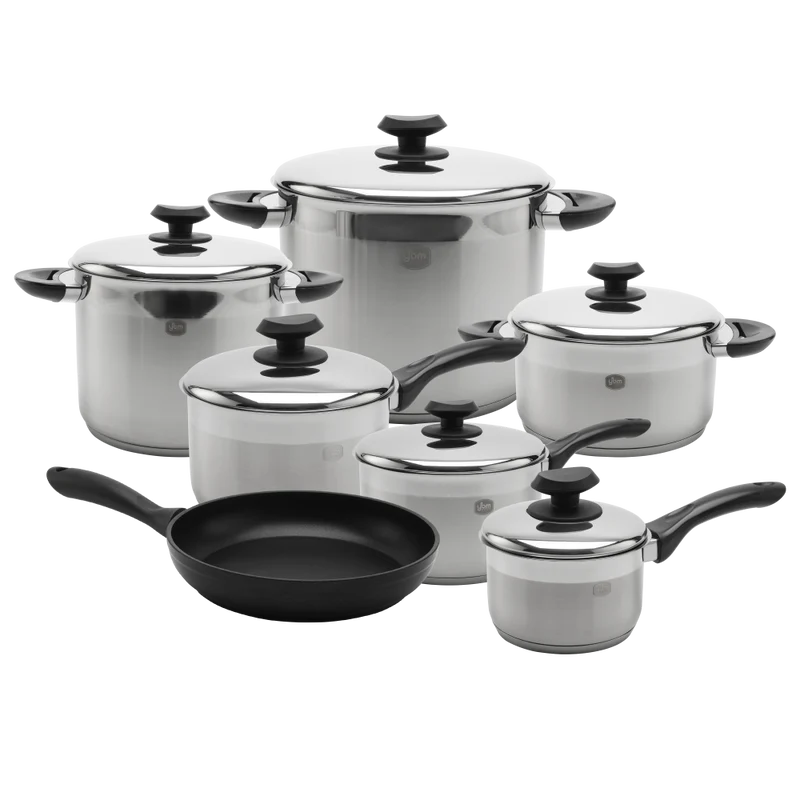 YBM Home 18/10 Tri-Ply Stainless Steel Cookware Set