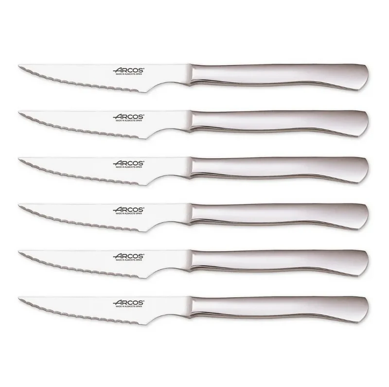 Coffret 6 couteaux steak inox lame crantée