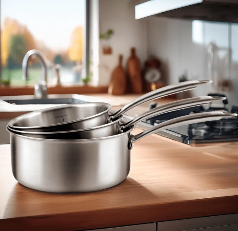 Casseroles inox – Lot de 3 Cuisinox Gourmet 16/18/20 cm