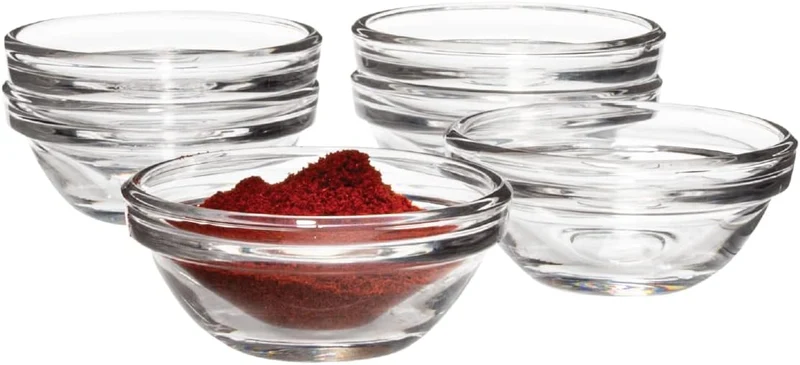 Vikko Small Stackable Glass Bowl KAARAH for Seder Plate, 2 Inch Set of 6