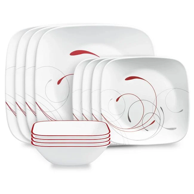 Corelle Splendor Square 12-piece Dinnerware Set, Service for 4
