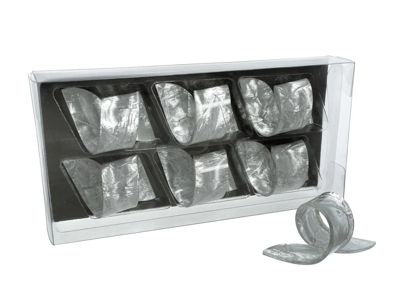 A&M Judaica Pack Of 6 Acrylic Napkin Rings Inlaid Silver