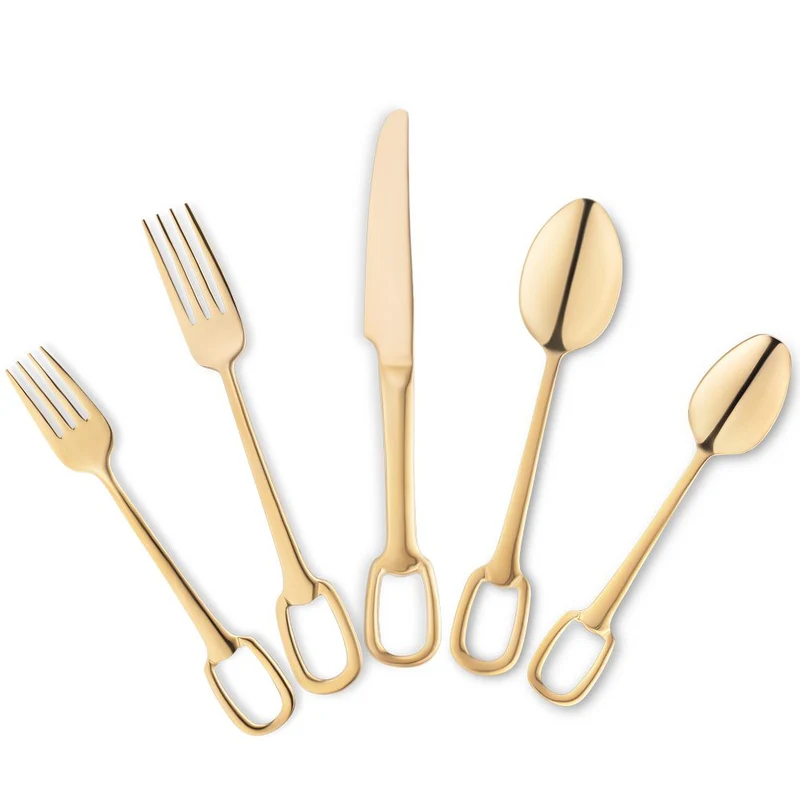 Vikko Dine - Venice, Mirror Full Gold Flatware 18/10 SS, 20 Pc Flatware Set