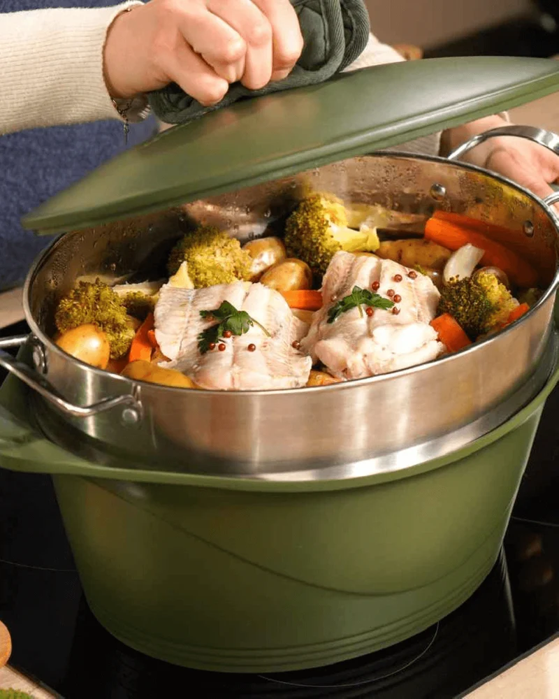 Panier Vapeur Ovale pour Cocotte 33 cm - Cuisson Saine Cookut