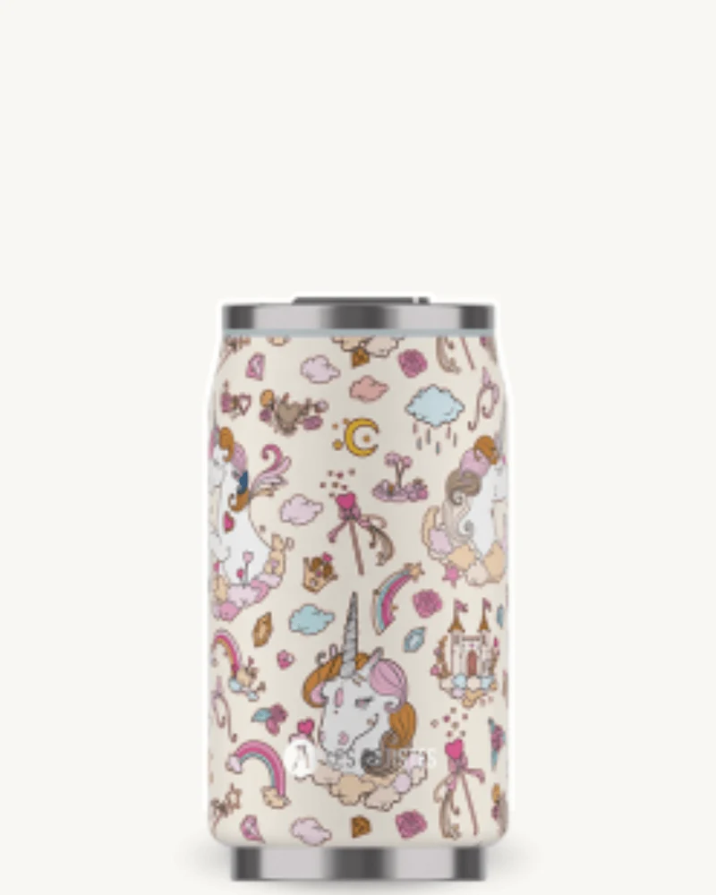 Can'it Isotherme 280ml licorne ivoire - Gourde avec Paille Les Artistes