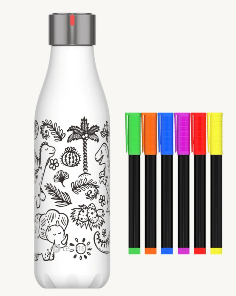 Bouteille Isotherme Créative Dino 500 ml avec Feutres