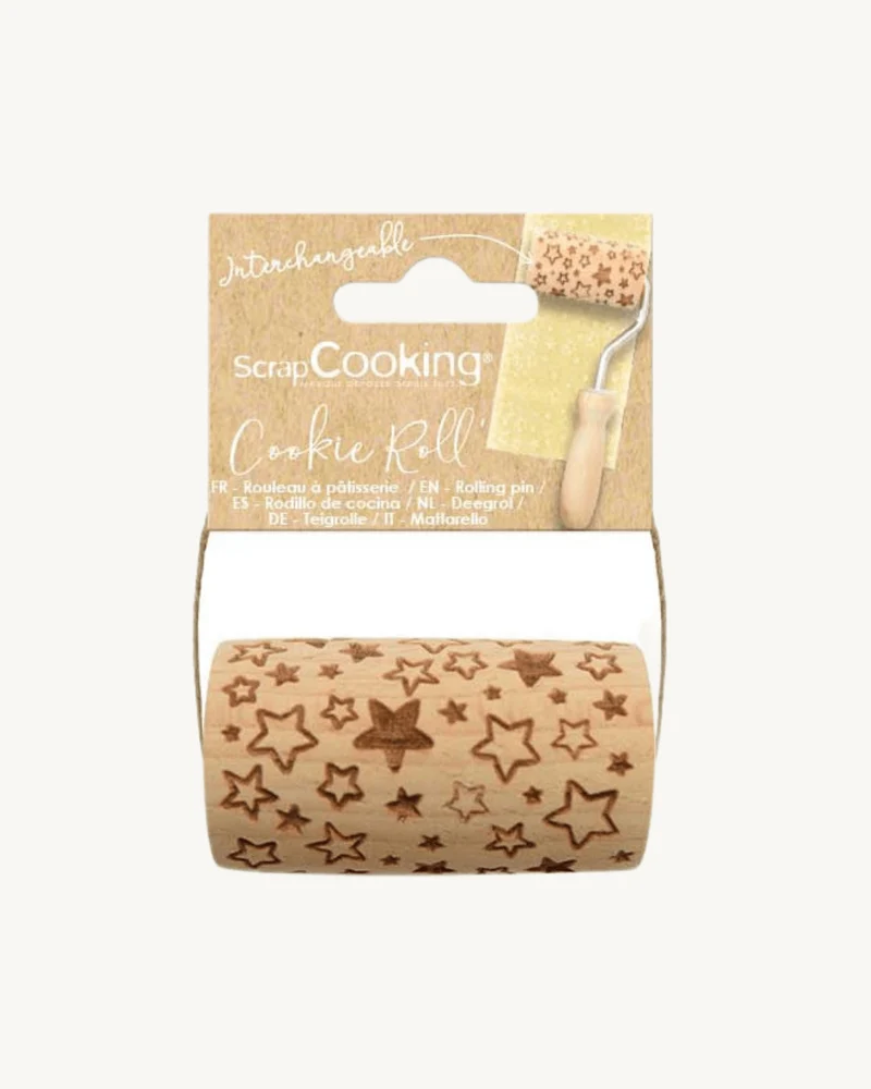 Mini rouleau bois empreinte étoile - Scrapcooking