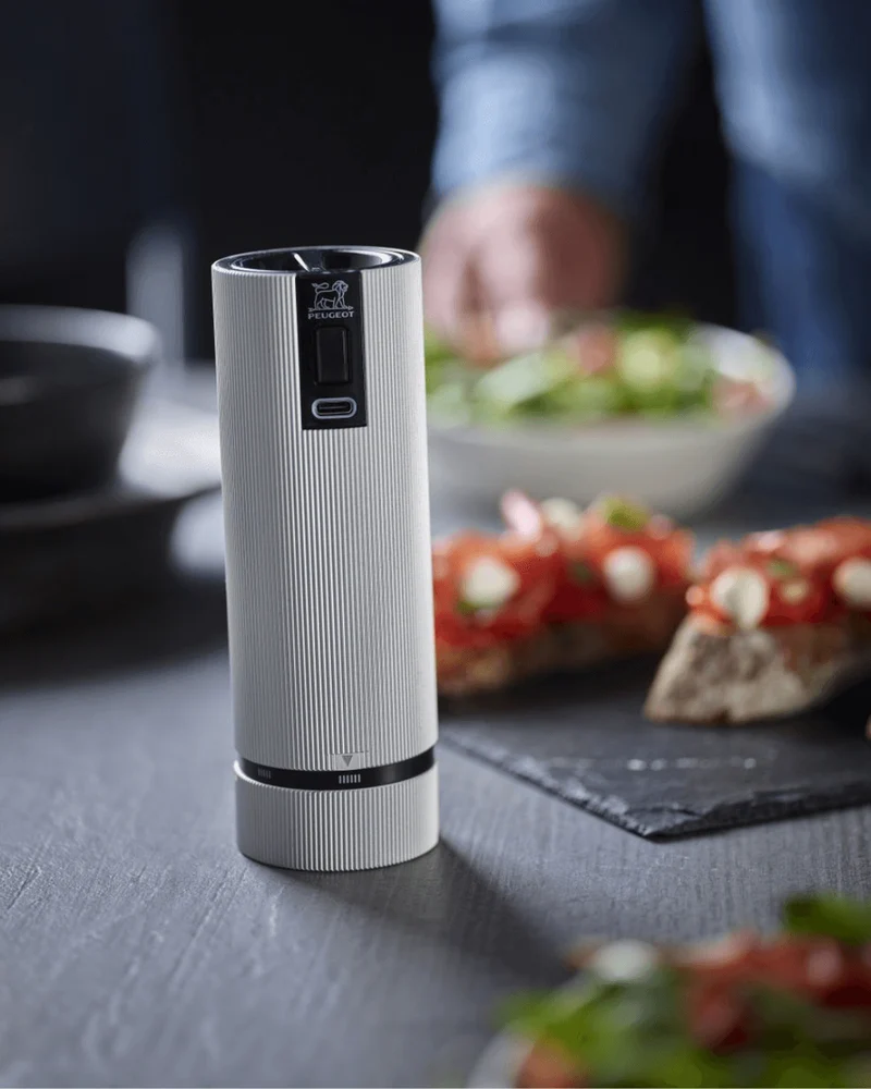 Moulin à Sel Électrique Rechargeable u'Select Line Peugeot – Corps Aluminium, 15 cm