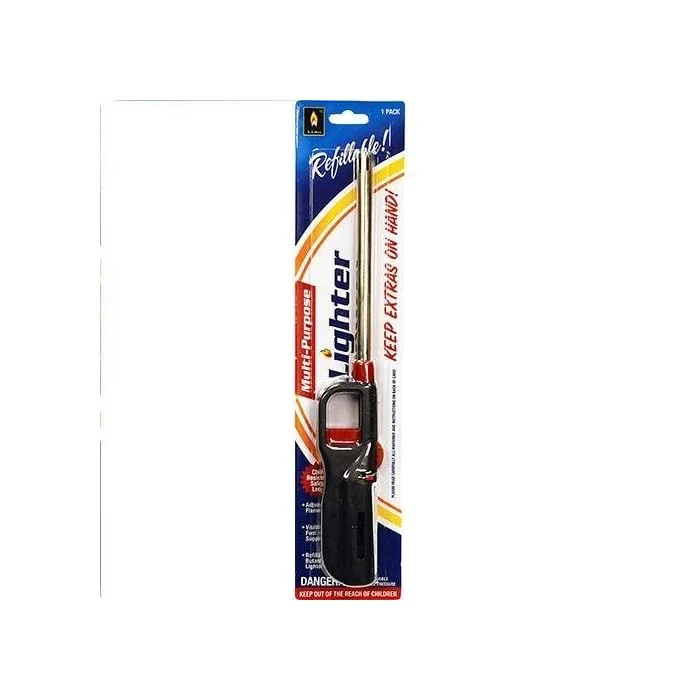 A-Liter Child Resistant Refillable Multi Purpose Lighter, Black