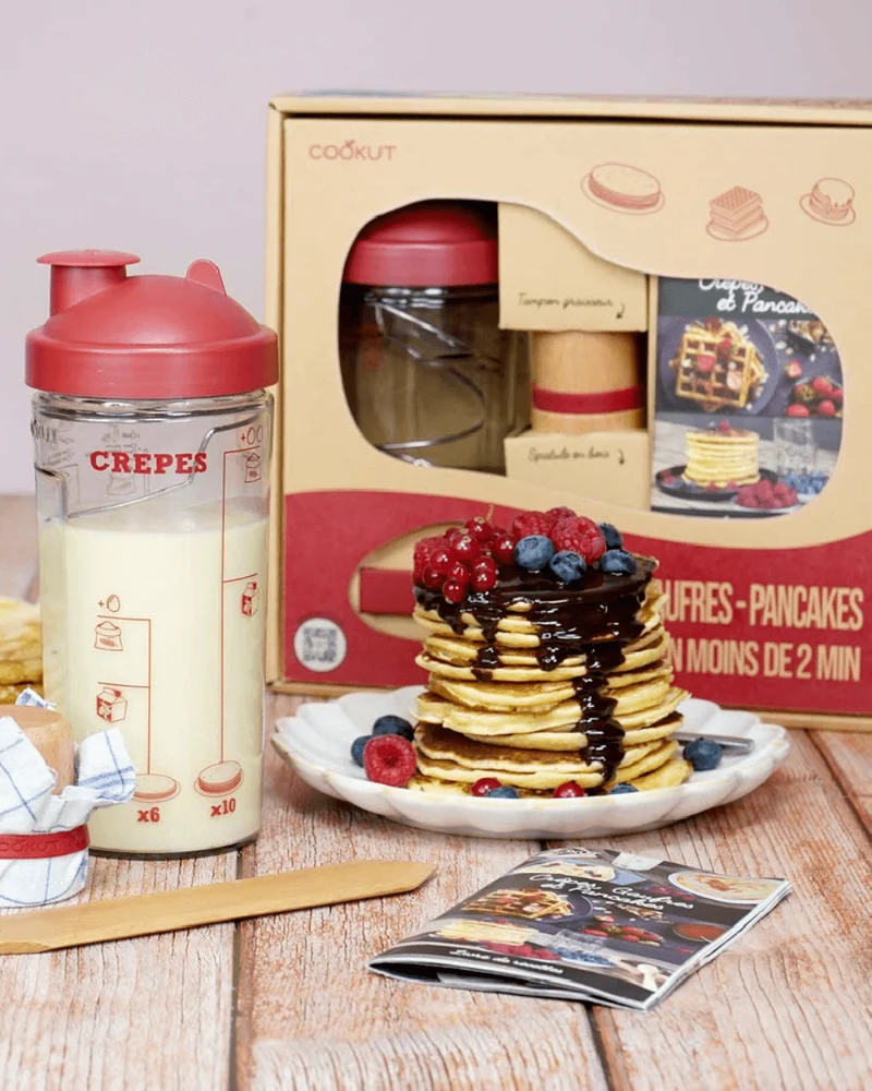 Coffret Shaker Miam Factory - Crêpes, Pancakes, Gaufres