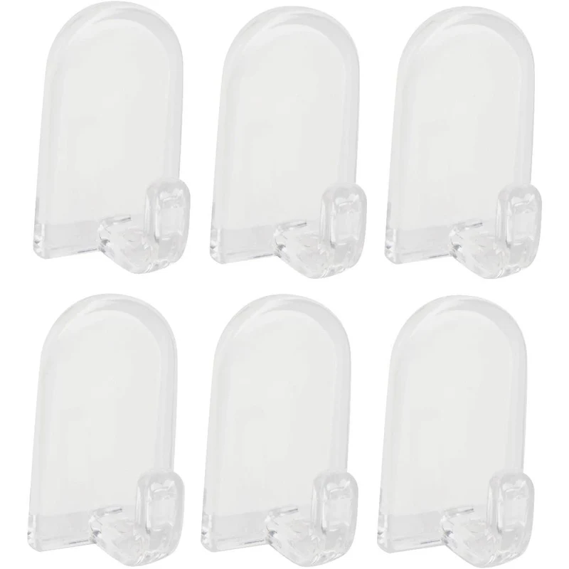 InterDesign Self Adhesive Mini Hook, Clear, Set of 6