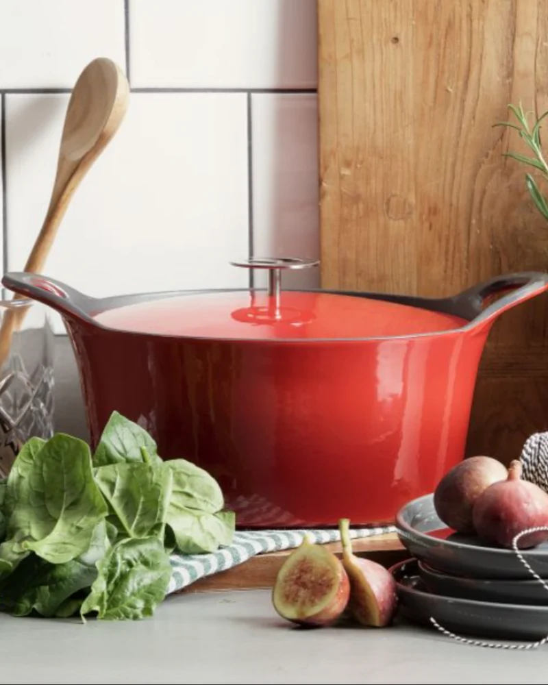 Cocotte Cuisinox en Fonte Émaillée 29 cm – Rouge, pour mijoter avec style