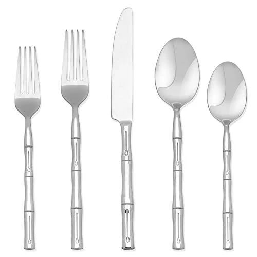 Hampton Signature Bamboo 20 Piece Flatware Set