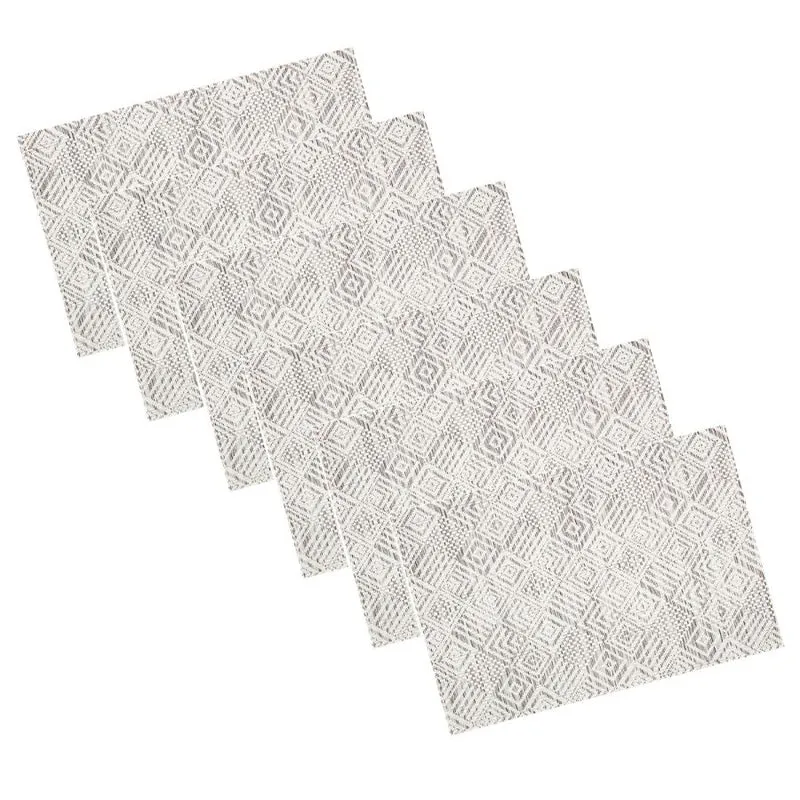Kraftware The EveryTable Collection Four Corners Rectangular Placemat, 18" x 12", Brown & White Woven