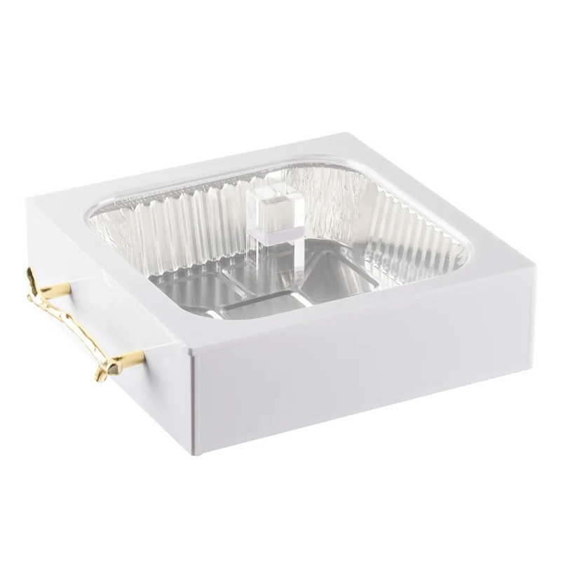 Waterdale 3 Part 8 x 8 Smart Pan Holder with Twig Handles - White & Gold
