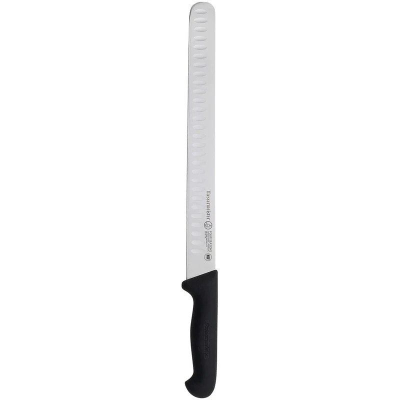 Messermeister Pro Series Kullenschliff Slicing Knife, Great for Roast, Round Tip,12” 1.4116 Stainless Carbon