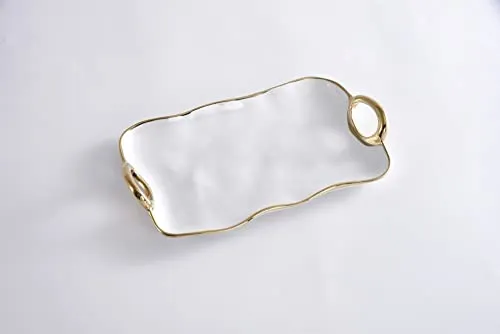 Pampa Bay Golden Handles Small Porcelain Platter