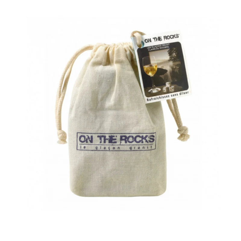 9 glaçons granit du Sidobre en sachet coton