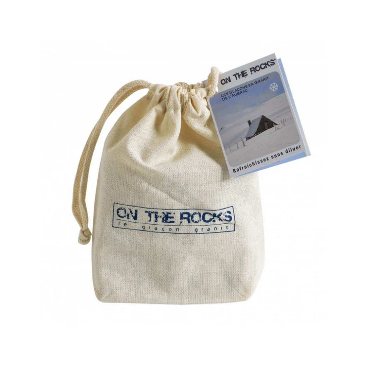 9 glaçons granit de l'Aubrac en sachet coton