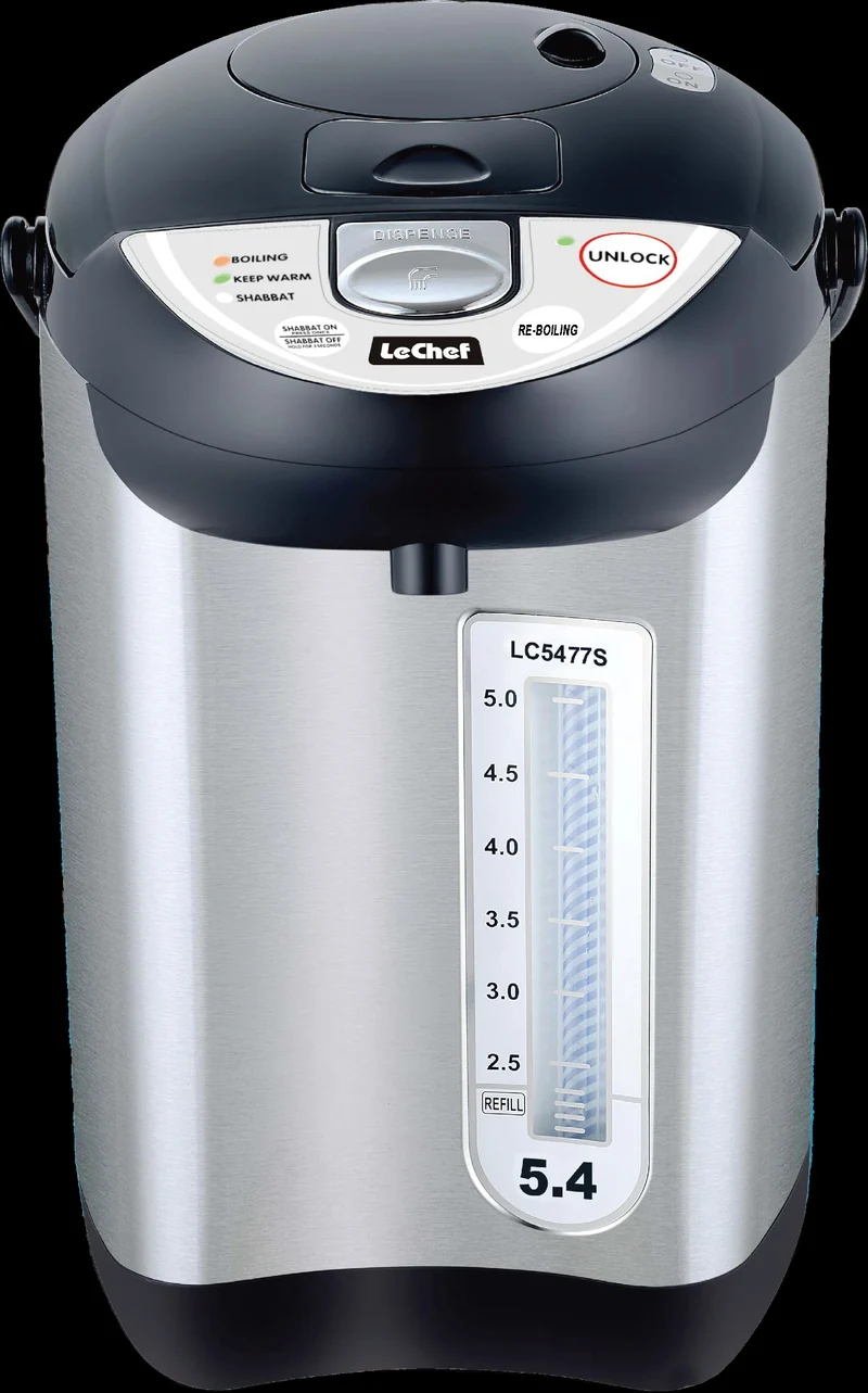 Le Chef Black Stainless Steel Hot Pot With Auto & New Shabbos Function - Assorted Sizes