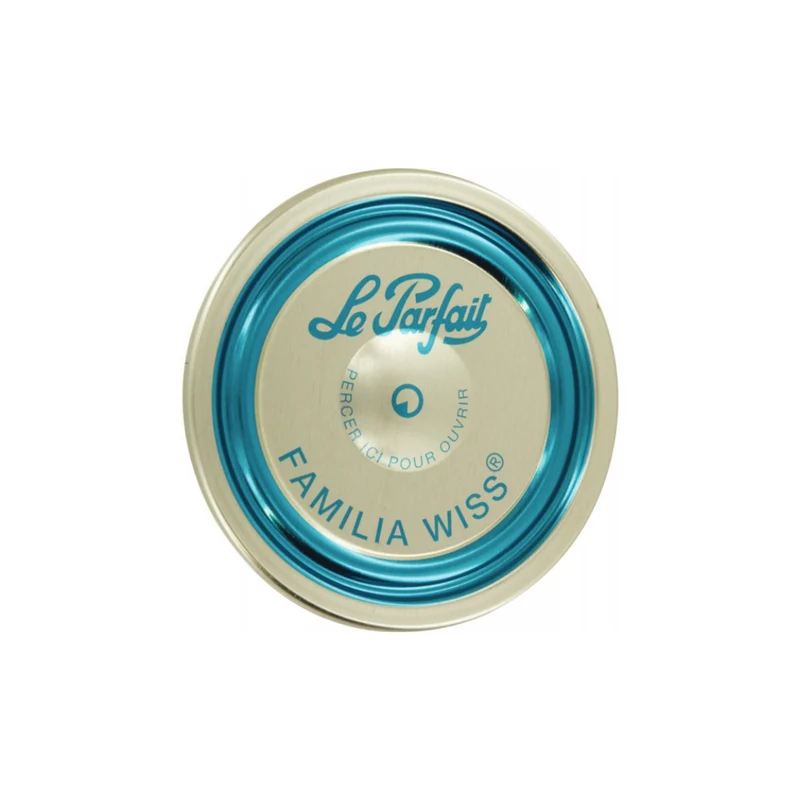 Boîte 12 capsules Le Parfait Familia Wiss diamètre 82 mm bleue