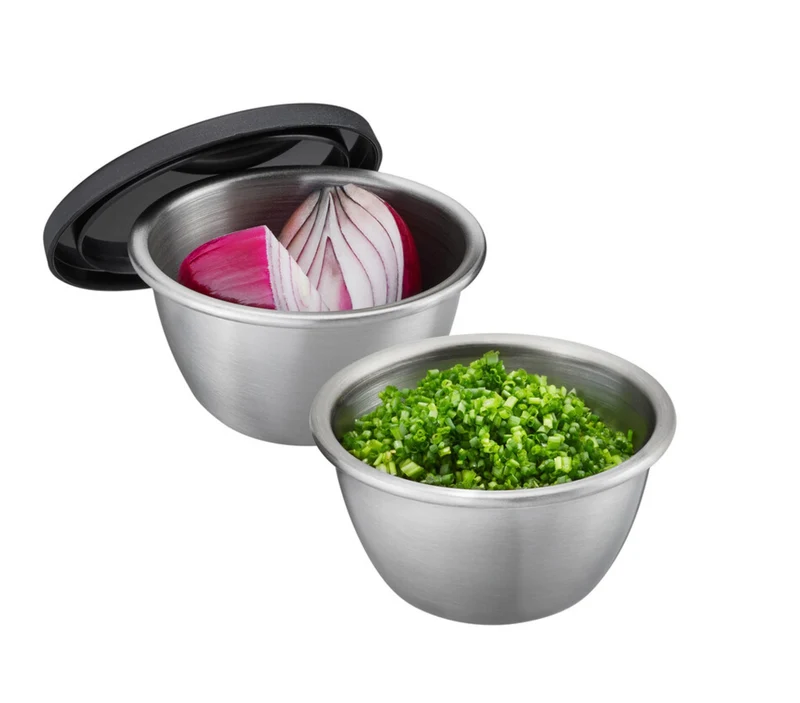 Lot 2 mini-bols inox