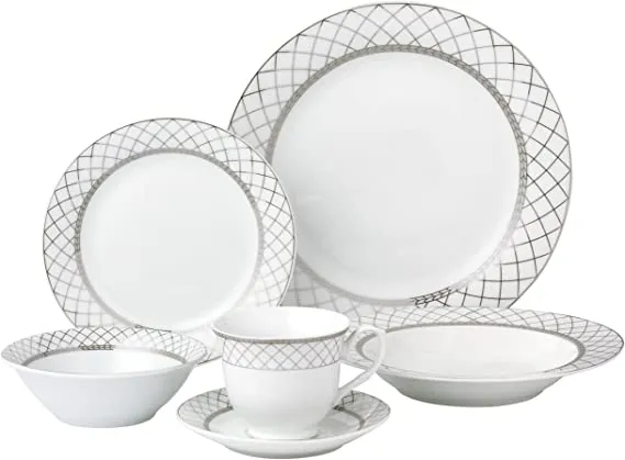 Lorren Home Trends Verona 24 Piece Porcelain Dinnerware Set, Service for 4