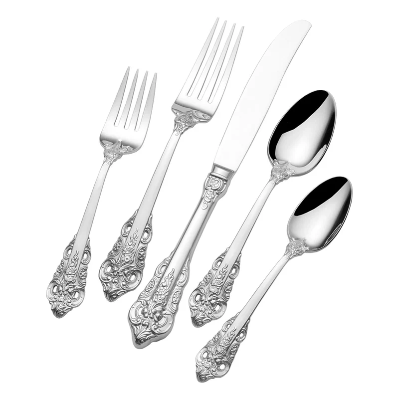 Wallace Antique Baroque, 18/10 Stainless Steel Flatware 20 Piece Set, Service For 4