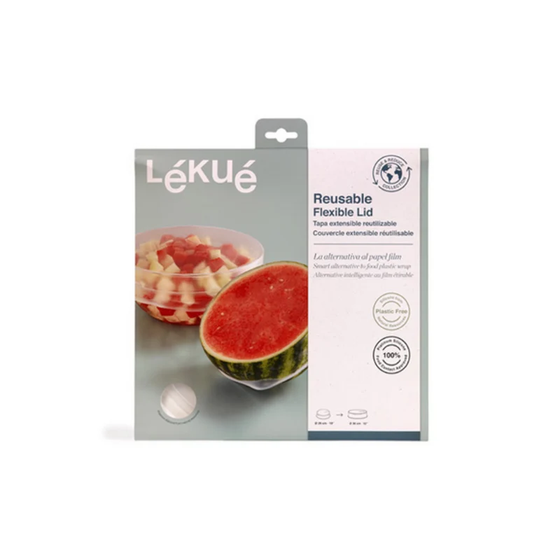Couvercle Extensible Réutilisable 26cm - LEKUE | Silicone Alimentaire Zéro Déchet
