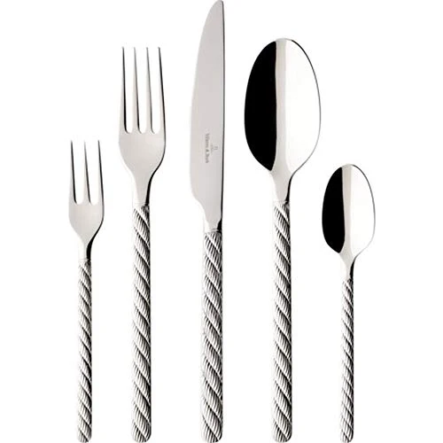 Villeroy-Boch Montauk Flatware, 18/10 Stainless Steel 5 Piece Place Setting