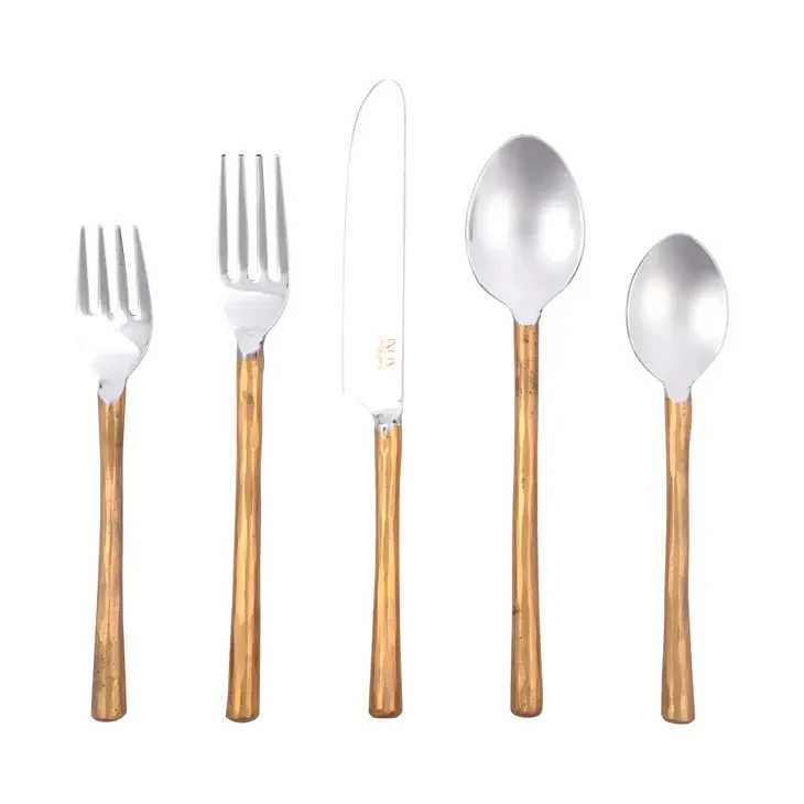 Inox Camellia Vintaged Gold 20 Piece Set, Service for 4