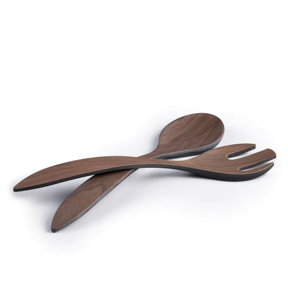 Brilliant Bamboo Walnut Coffee Colored Salad Servers