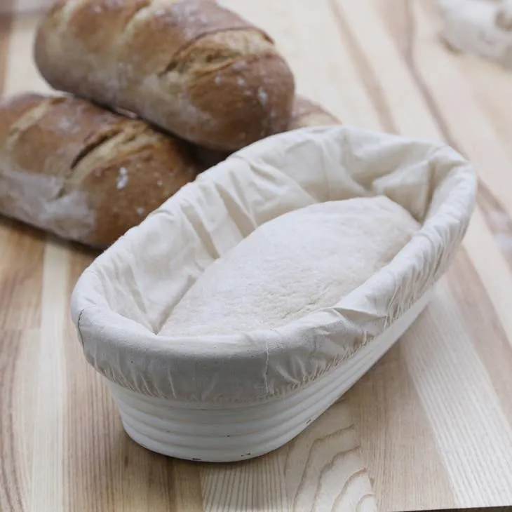 Breadtopia Oblong Rattan Proofing Basket and Liner- 12"