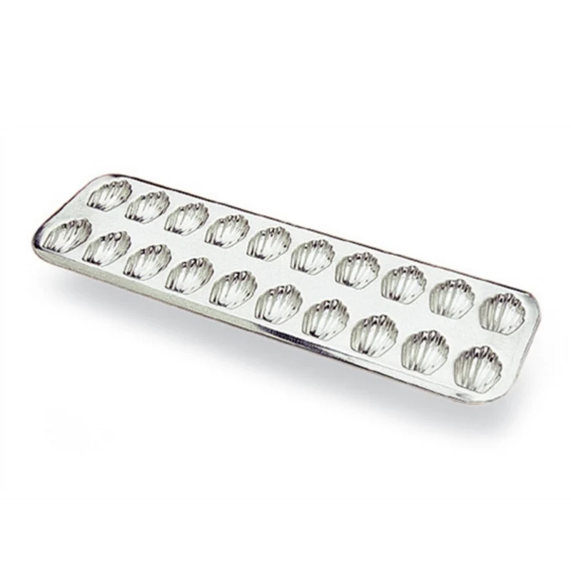 Plaque 20 mini madeleines fer blanc