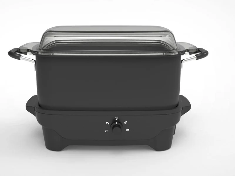 Classic Kitchen "Plata" Slow Cooker 6 Quart With Flat Glass Top