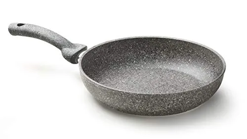 Accademia Mugnano Fry Pan Stone Aluminum Non-Stick, 9.5 Inches with Cover