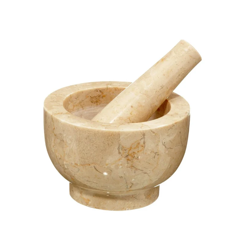 Mortier et pilon marbre ivoire