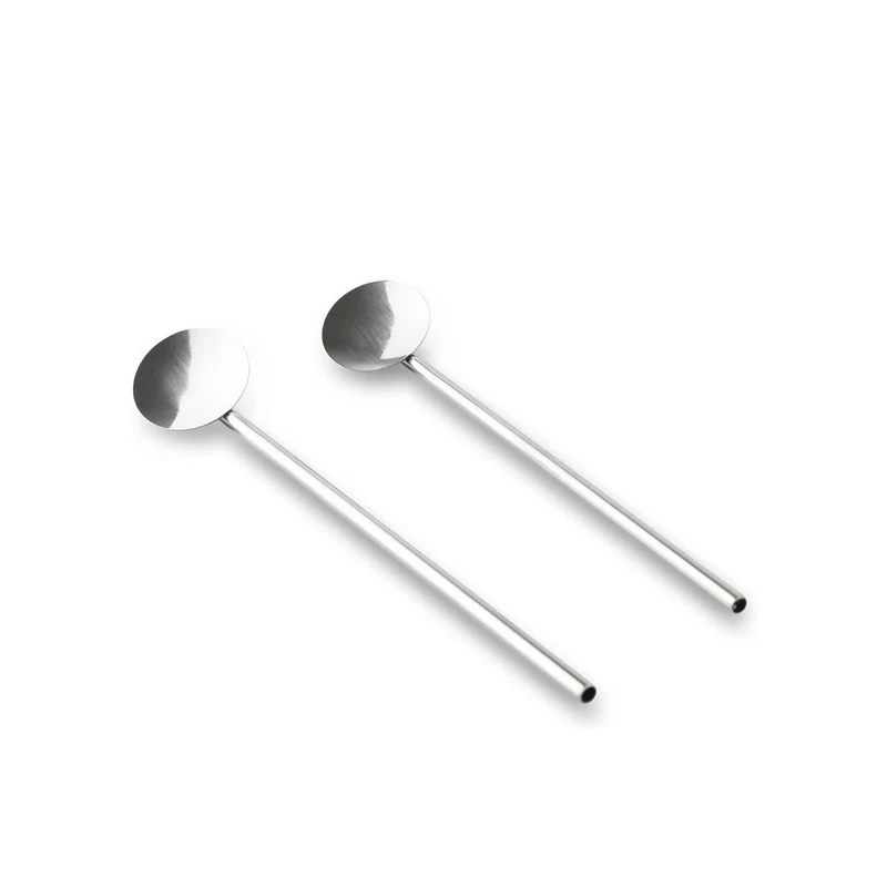 Lot 2 pailles cuillères inox